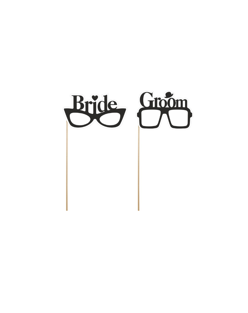 Set de 2 gafas Bride Groom para photocall