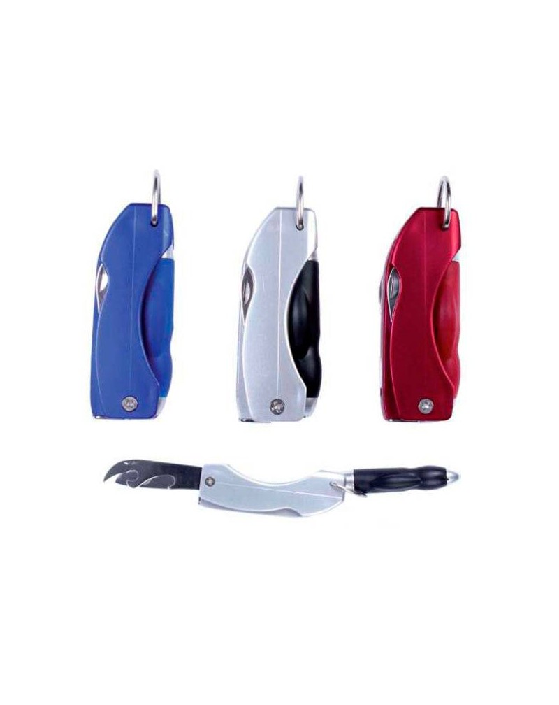 LLAVERO LINTERNA LED BOLIGRAFO NAVAJA EN CAJA sin Pilas