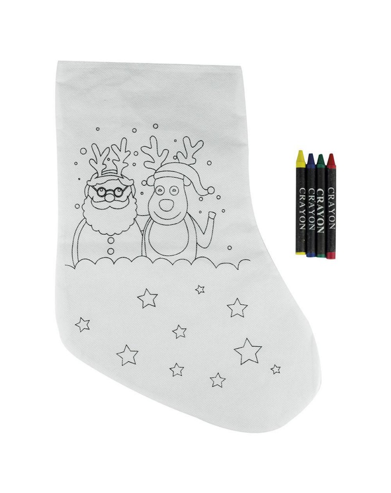 CALCETINES NAVIDAD PARA COLOREAR PAPA NOEL