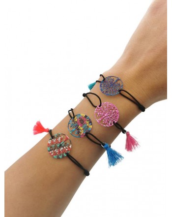 LOTE 500 PULSERAS aRBOL DE LA VIDA CON POMPoN