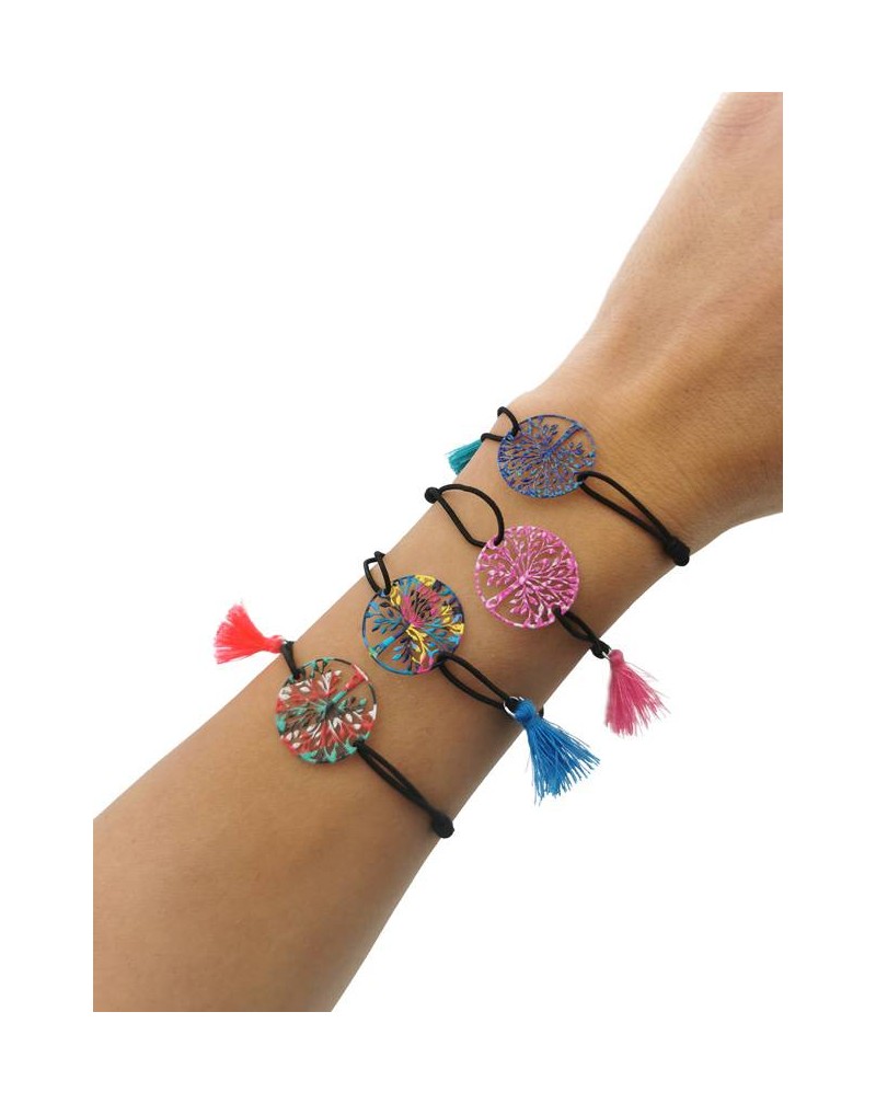 LOTE 500 PULSERAS aRBOL DE LA VIDA CON POMPoN