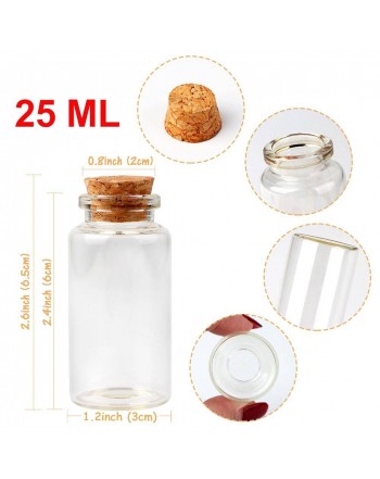 LOTE DE 96 PROBETAS DE CRISTAL CON TAPoN DE CORCHO