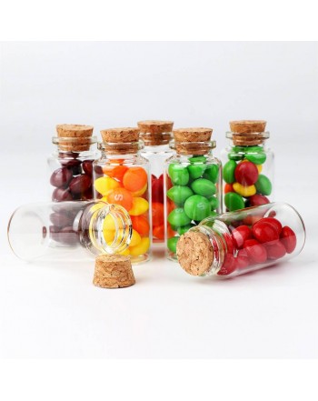 LOTE DE 96 PROBETAS DE CRISTAL CON TAPoN DE CORCHO