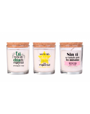 LOTE 60 VELAS GRACIAS POR VENIR CRISTAL