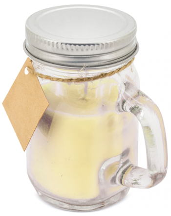 LOTE 25 VELAS JARRITA CON TAPA DE METAL AMARILLO