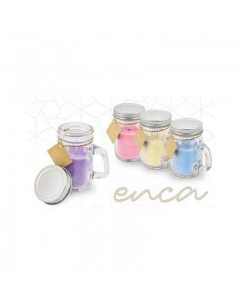 LOTE 25 VELAS JARRITA CON TAPA DE METAL ROSA