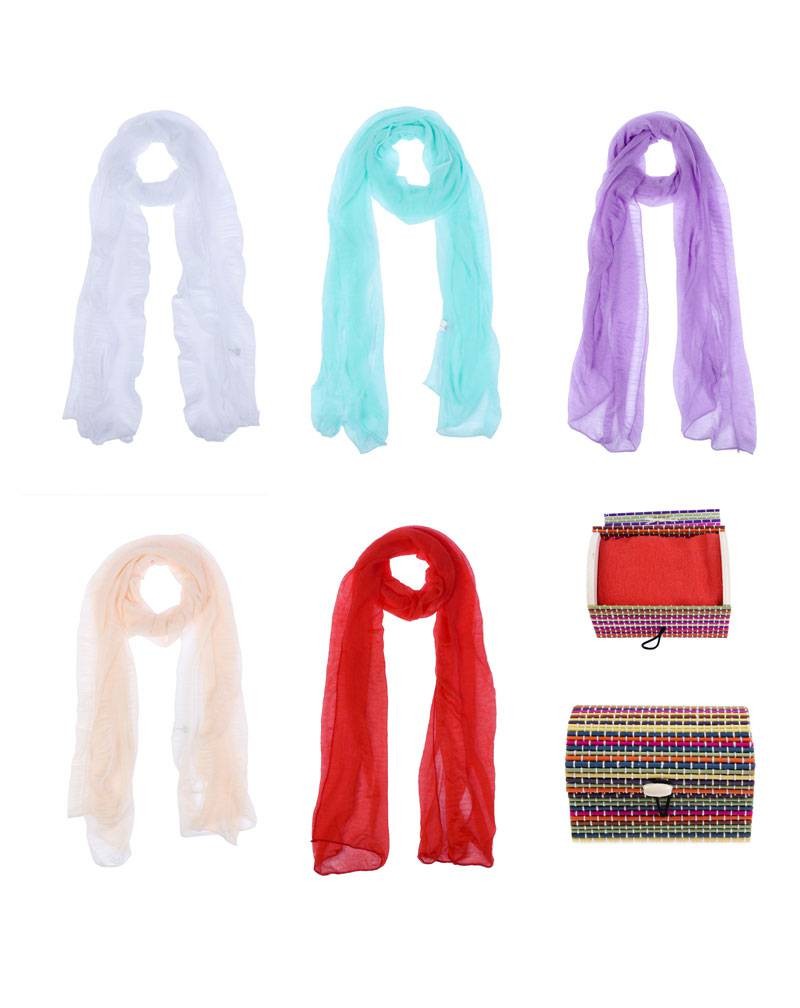 LOTE 200 PANUELOS COLORFUL PRESENTADO EN BAuL