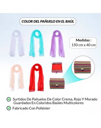 LOTE 200 PANUELOS COLORFUL PRESENTADO EN BAuL