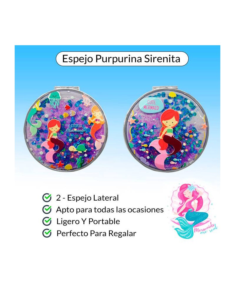 OFERTA LOTE DE 500 ESPEJO PURPURINA SIRENITA